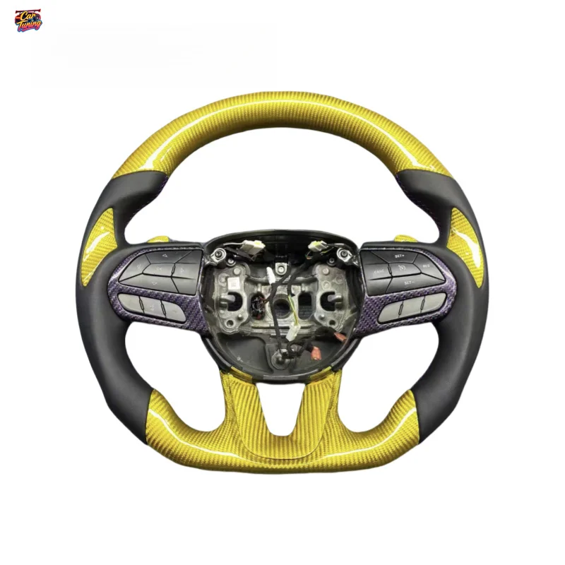 For Dodge Challenger Hellcat Warrior Sport Personalized Modification Customization of Carbon Fiber Steering Wheel Without Airbag