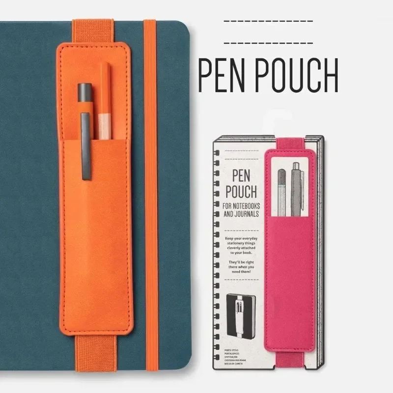Elastic Pen Loop Holder Detachable Notebook Pen Sleeve PU Leather Stylus Capacitive Pouch Journal Pen Case Portable Anti Lost