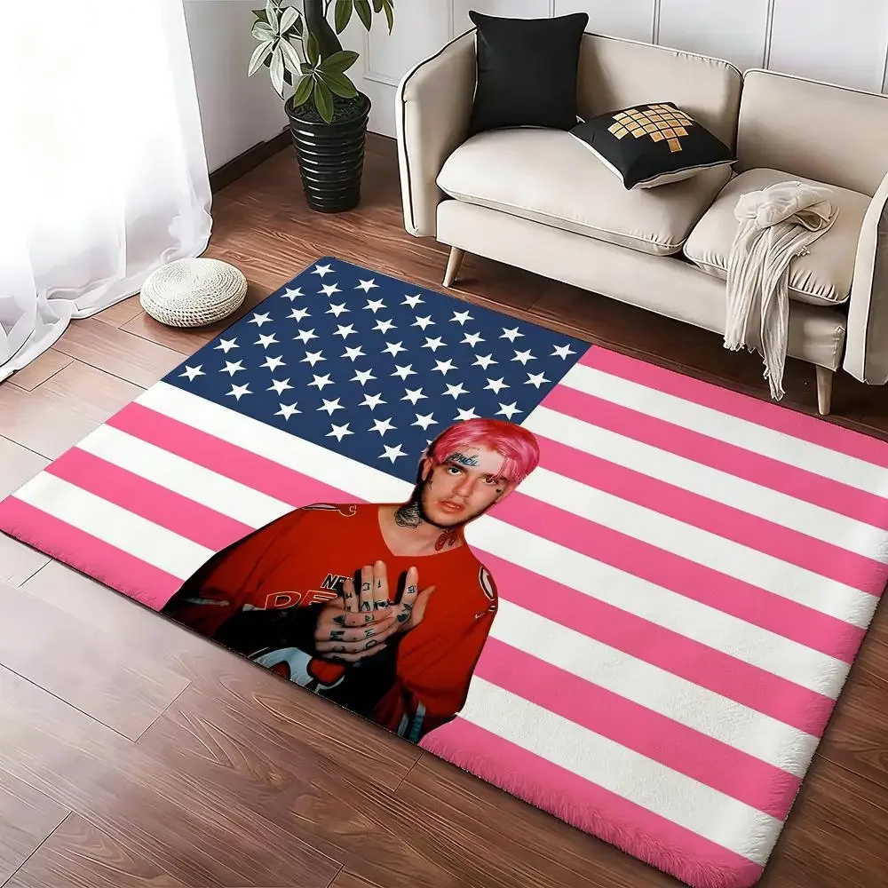 Heavy Rock Band L-lil-peeps Floor Mat Soft Thickened Absorbent Non-Slip Bedroom Living Room Door Mat Home Decor Flannel Rugs
