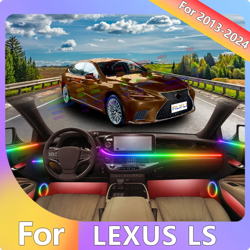 

FILIPLI For LEXUS LS For 2022 Smart Music Dynamic RGB LED Strip USB 12V Powered RGB LED Strip with Smartphone Sync Auto Dimming