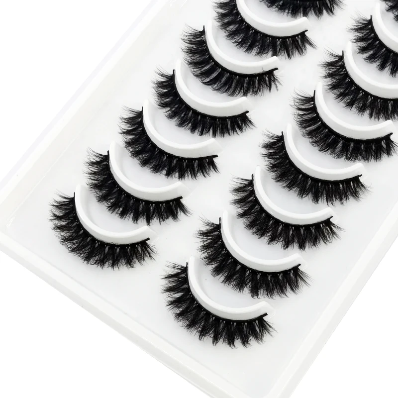 HBZGTLAD Russian Strip Lashes 10 Pairs 3D Mink Lashes Natural Eyelashes Dramatic False Eyelashes Wholesale Eyelash Extension