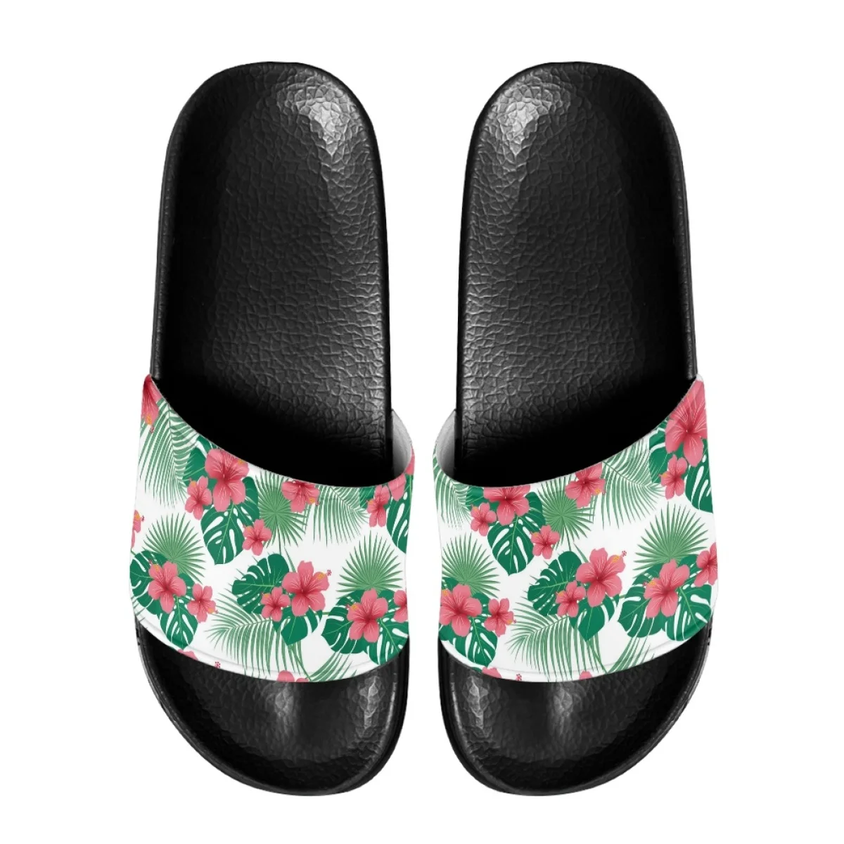 Fashion Tropical Hawaiian Flower Casual Ladies Slippers Fashion Anti-slip Breathable Women Slippers Bathroom Indoor EVA Flats