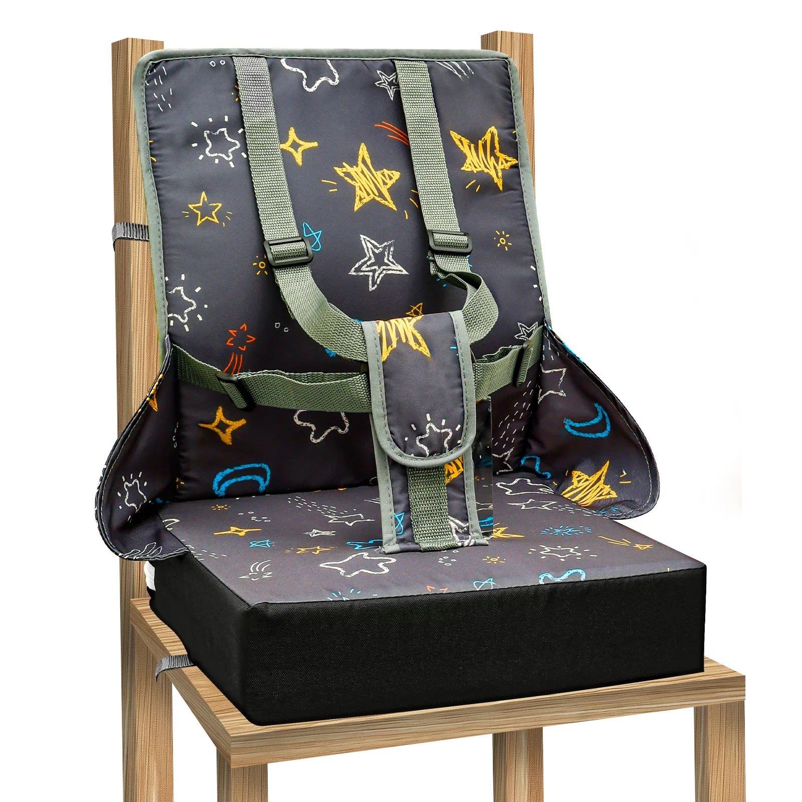 Coussin de siège rehausseur pour enfants, chaise de salle à manger, coussin haut et doux, oreiller de dossier réglable et amovible, sécurité