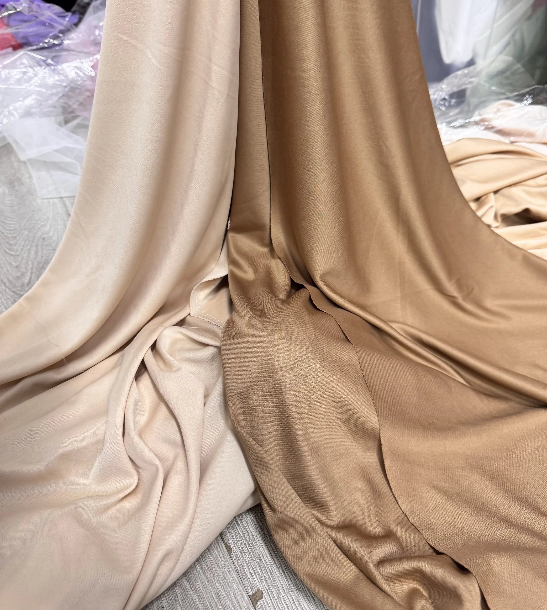 Brown Milk Tea Color Yellow Drape Elastic Fabric Draping for Wedding Festival Layout Background Ceiling Purdah Fabric