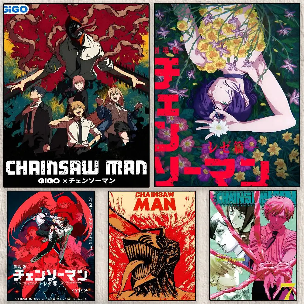 

Hot Anime C-Chainsaw Man Poster Modern Waterproof HD Wall Art Decal Self-Adhesive Aesthetic Decor for Home Living Room Bedroom B