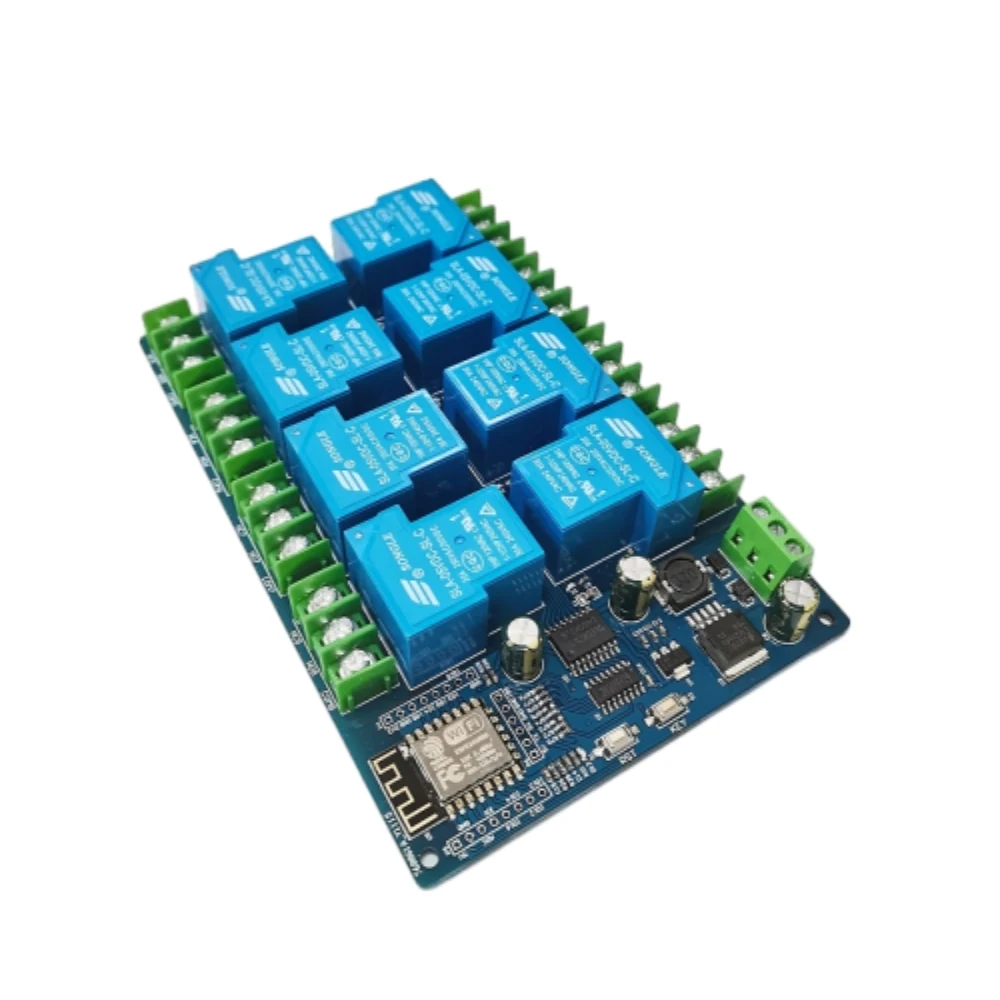 DC7-28/DC5V Power Supply 8 Way ESP8266 WIFI Relay Module I/O Ports 30A Relay Module ESP-12F WIFI Development Board for Arduino