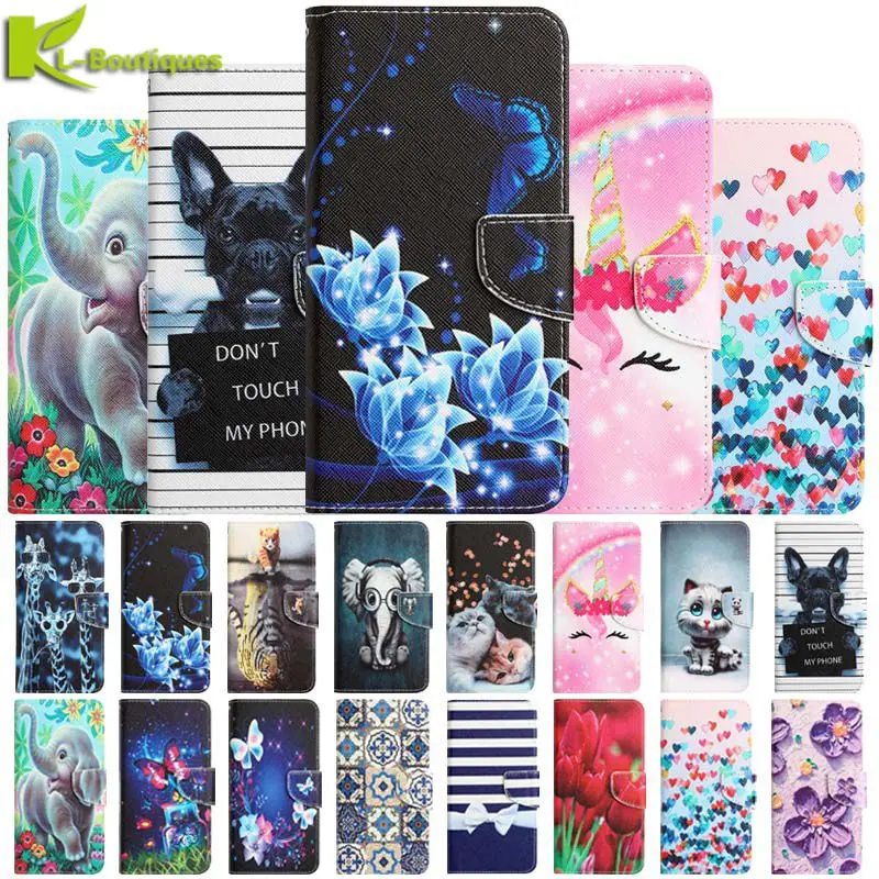 Painted Leather Flip Wallet Phone Case For OPPO A96 A36 A76 A16 A55 A53S A54 A74 5G Reno 7 Z Reno7 Lite Realme C11 9i Case Cover