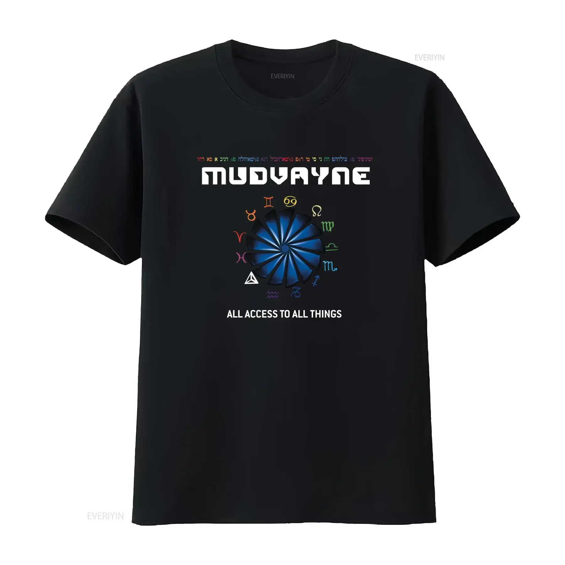 Mudvayne All Access To Things Camiseta negra vintage Lavada Ropa de calle suave Ropa de diseñador Moda elegante y ligeramente estirada