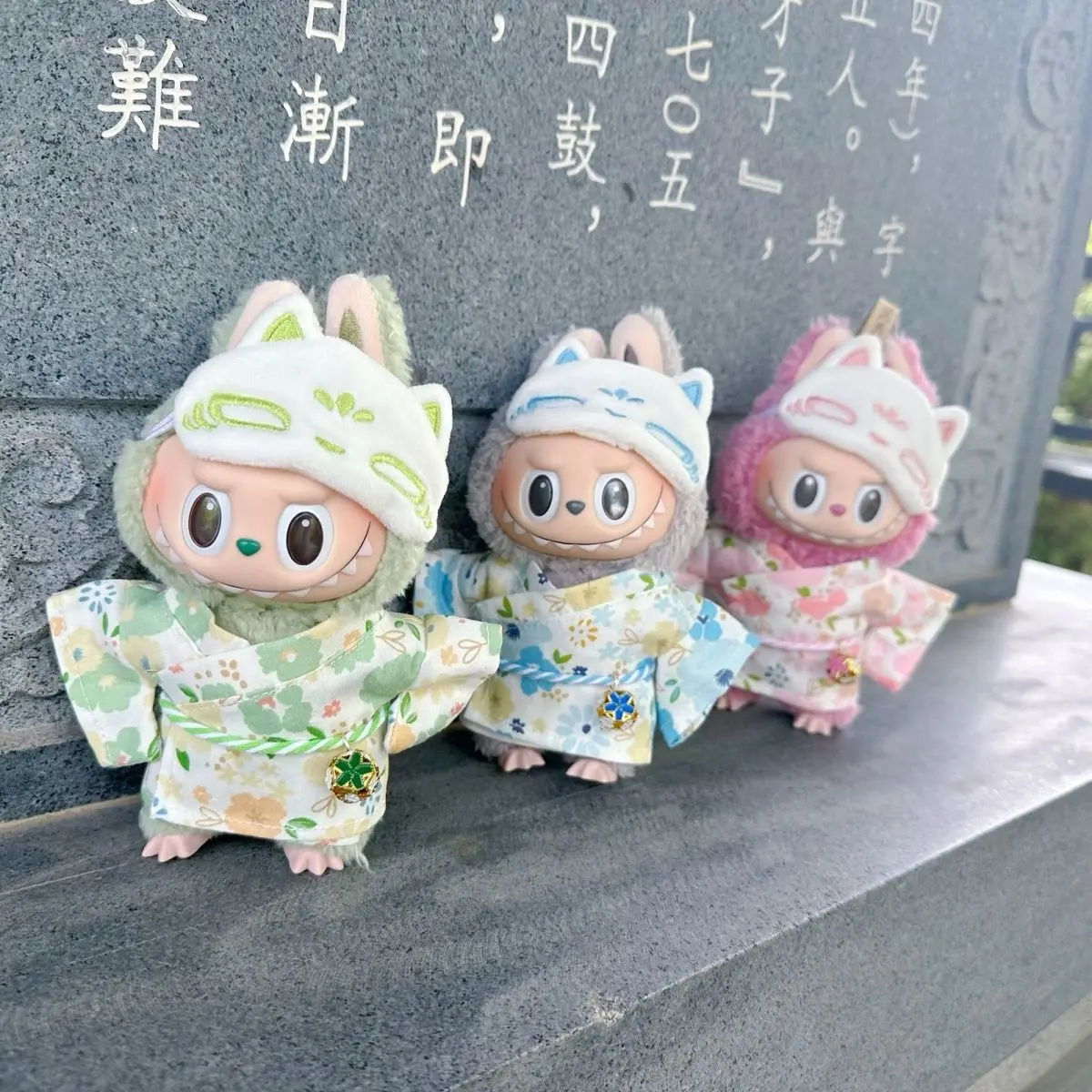 For 15/17cm Labubu Doll Clothes Kimono Bathrobe Belt Blinder Doll Accessories Changing Dress Sitting Party Game DIY Gift Toys