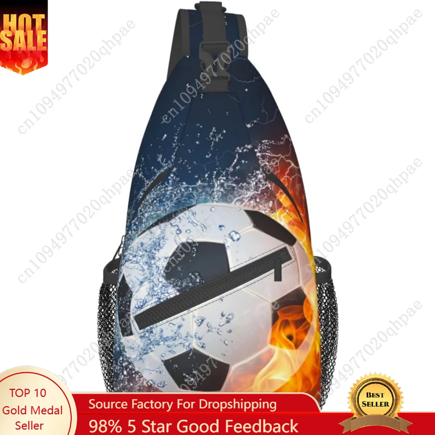 

VOOHDDY Soccer Ball Sport Sling Bag For Women Men Travel Hiking Backpack Crossbody Shoulder Chest Bags Casual Daypack Sport