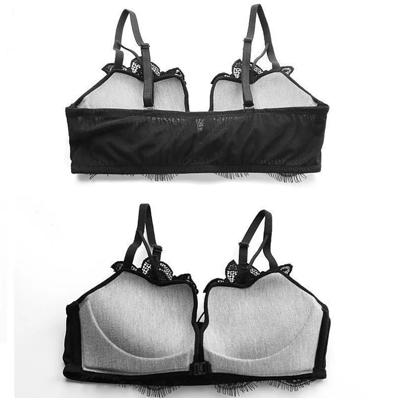 Purple Front Closure Bras for Women Butterfly Comfortable Soft Push Up Sexy Bra Lingerie Lace Bralette Mujer Brassieres Langerie