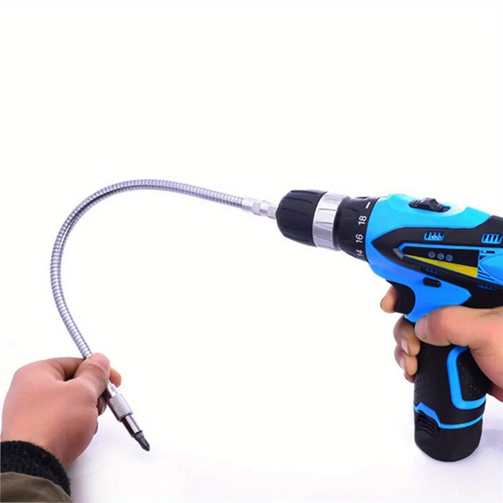 Flexible Drill Spindle 200-400mm/7.9-15.7 inch Drill Shaft Extension Screwdriver Bit Multi Angle Working Drill Serpentine Bit