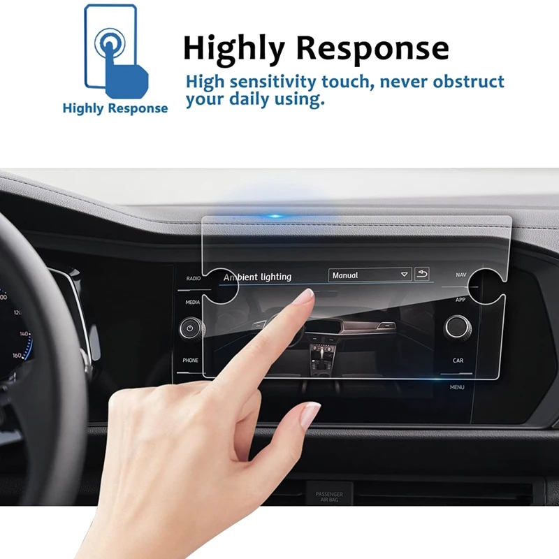 For 2019 2020 2021 Jetta GLI 8-Inch Navigation Press Screen Protector Film Audio Stereo Display Tempered Glass Film