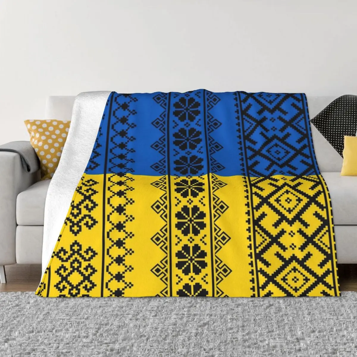 

Ukraine Vyshyvanka Plaid Blanket Sofa Cover Fleece Winter Bohemian Thin Throw Blanket for Bedding Travel Plush Thin Quilt