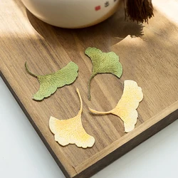 Embroidered Green Yellow Ginkgo Leaves Chinese Style Embroidery Iron on Patch for Dress T Shirt Notebook Appliques