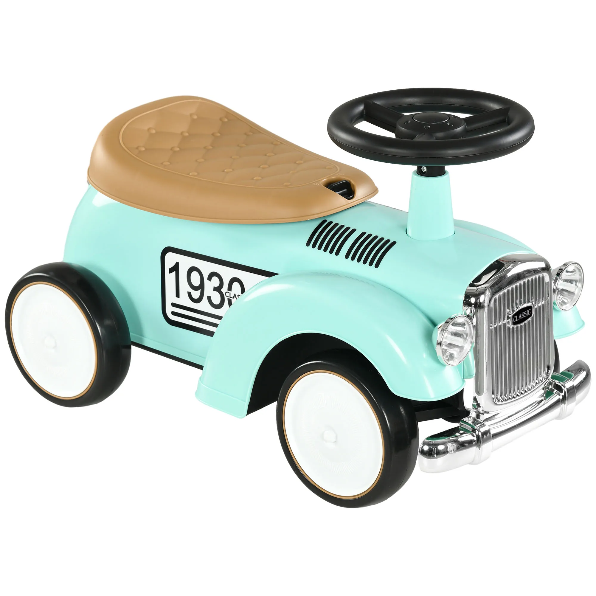 Aiyaplay Rijauto voor baby's van 12 tot 36 maanden met claxon, opbergvak en stuurwiel 58x27x35 cm