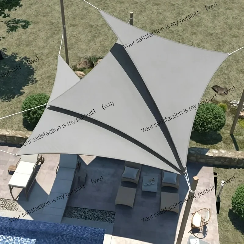 For Patio Garden Outdoor Heavy Duty UV Block Triangular Sun Shade Sail, Thick Wear-resistant Oxford Cloth with Metal Grommets