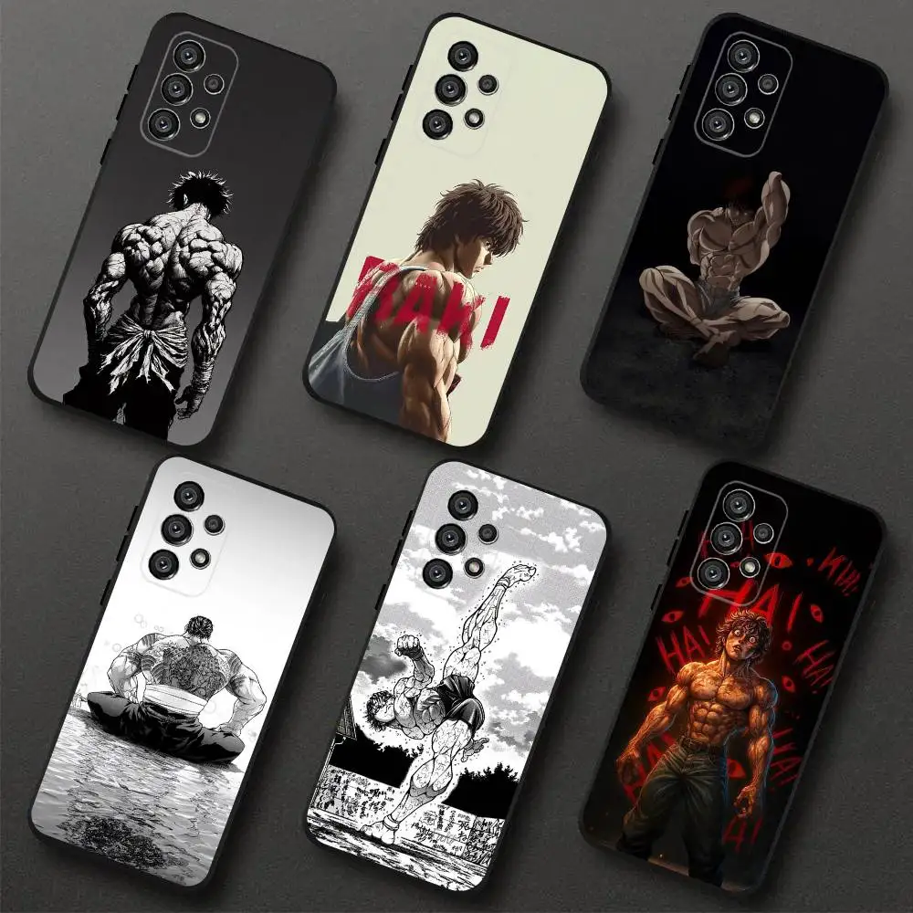Funda de teléfono Comic H-Hanma Baki para Samsung S 25,24,23,22,30,21,10,9,Ultra,Plus,Lite,FE,4,5G, funda blanda negra