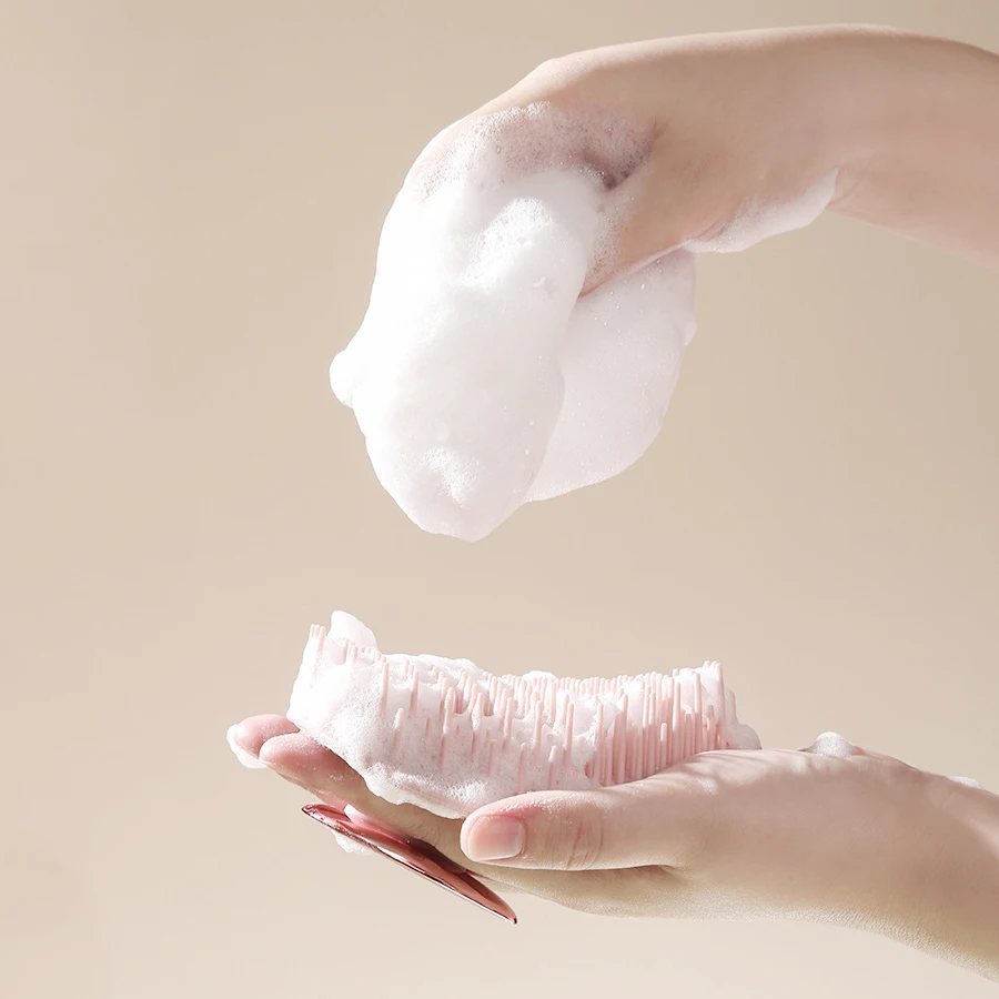 Silikon-Kopfhaut-Massage-Shampoo-Bürste – Haarwäsche für zu Hause, unverzichtbar für die Tiefenreinigung und entspannende Kopfhautmassage