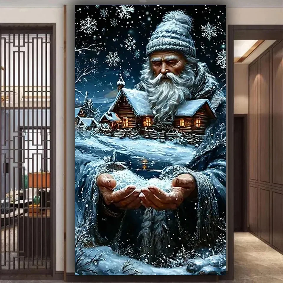 

Santa Christmas Snow House Landscape Full Square Round Large 5D Diy Diamond Painting Mosaic Diamond Embroidery Rhinestone