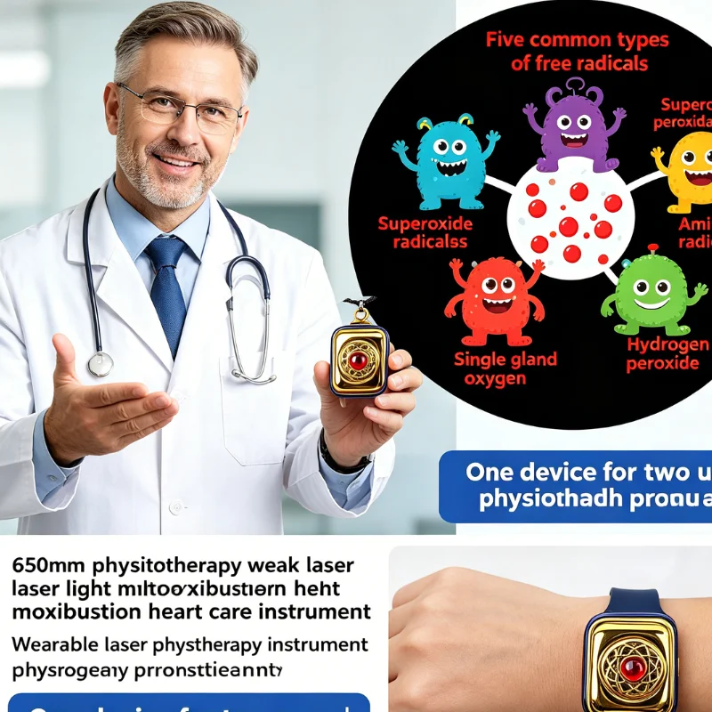 Medical Grade 650nm Laser Blood Irradiation Device for Cholesterol Reduction Thrombosis Prevention Support Home Treatmen