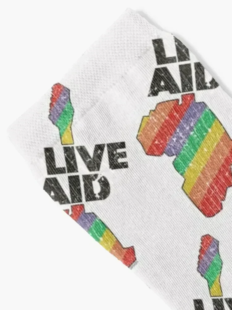 Live Aid Socks bright garter Stockings halloween Socks For Men Women's