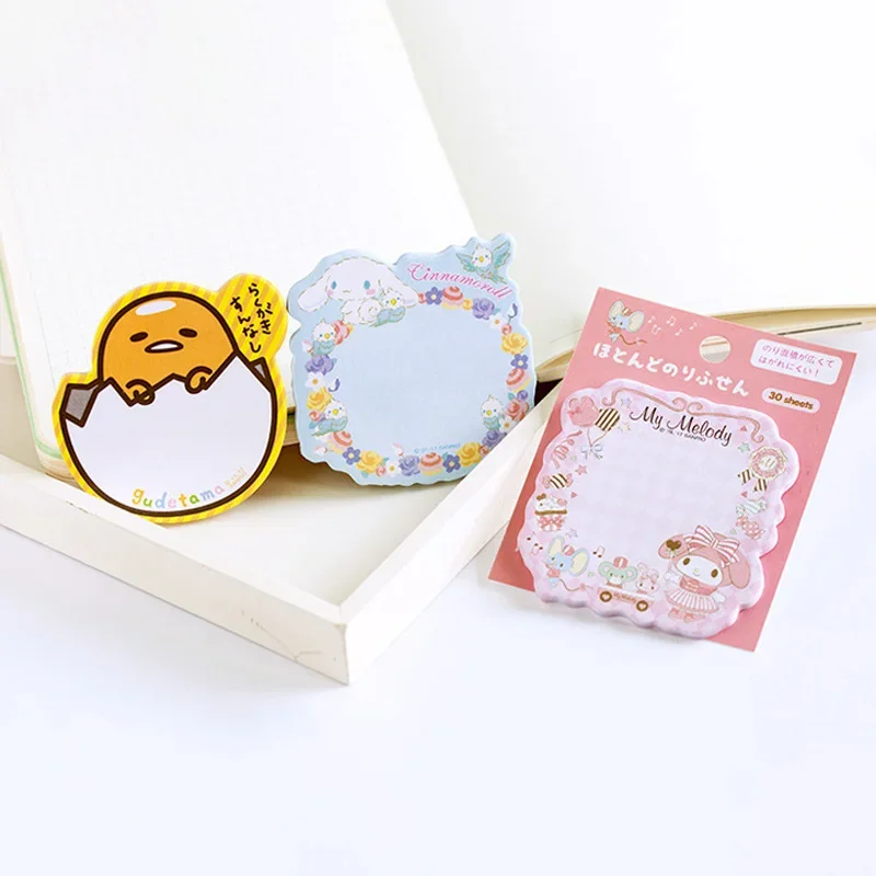 Sanrio Gudetama Melody Kawaii Cute Anime Paper Sticky Notes Creative Notepad Memo Pads Office School Stationery Adhesive Sticker