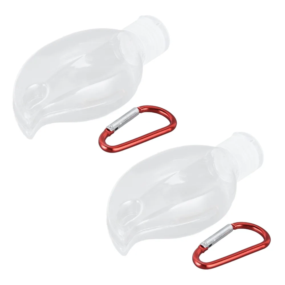 10PCS 50ml Travel Bottle Set Flip Cap Transparent Refillable Liquid Bottle Keychain Attached PCS Plastic Squeeze Container