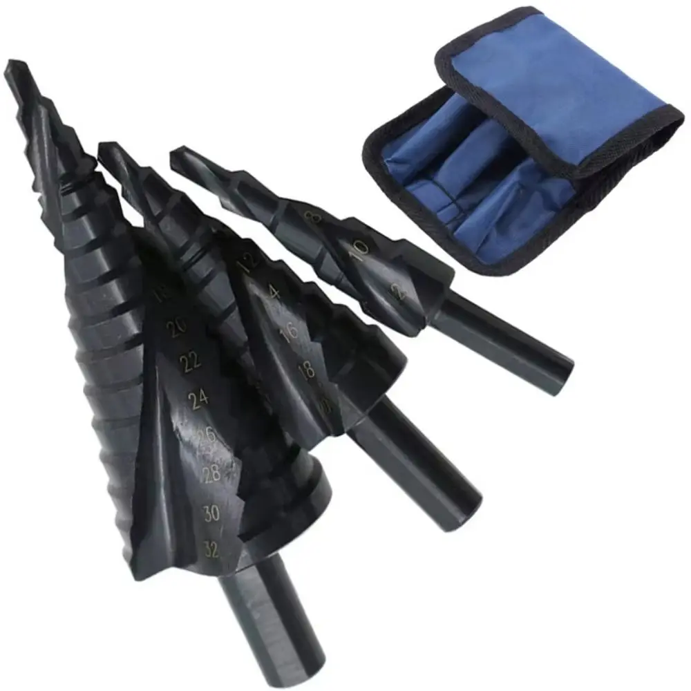 

Portable 4-32mm Drill Bit Set HSS Drilling Tools Set Stepped Drill Bit Nitriding Spiral Groove Metal Hole Punch