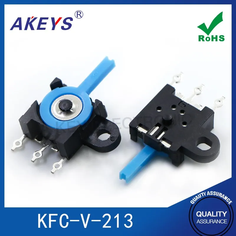 Detection switch kfc-v-213 three pin patch single ear blue handle reset left and right shaking switch