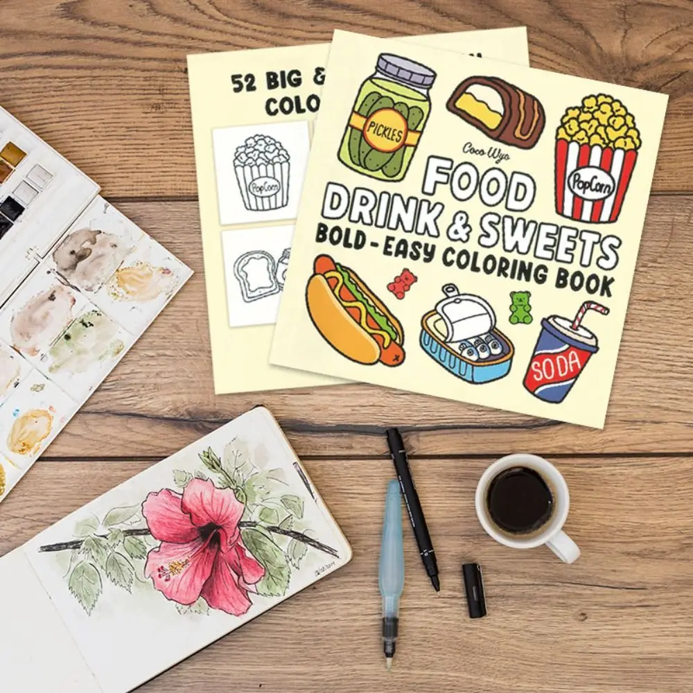 Montessori Mini Food Fruit Coloring Book Educational Pocket Gouache Graffiti Book Interesting Creative Watercolor Painting Book