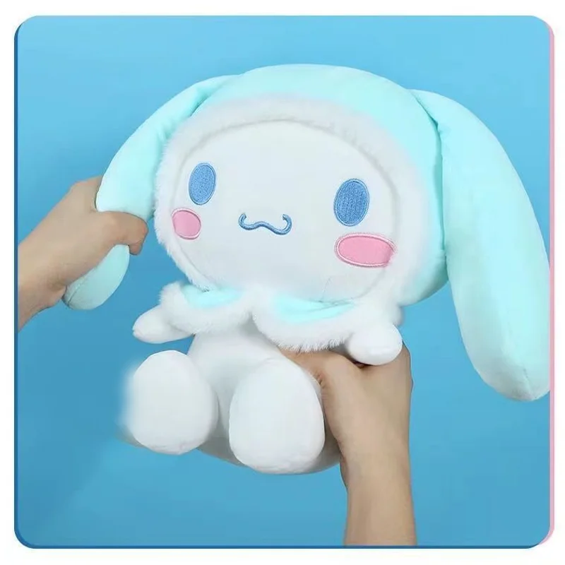 Sanrio-juguetes de peluche Cinnamoroll para niñas, de dibujos animados de Anime muñeco de peluche, Kawaii, suave, oreja grande, perro, regalo de cumpleaños, 25cm