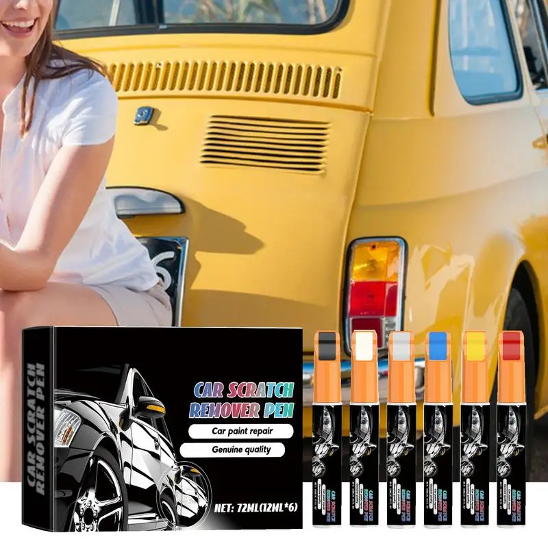 6 Color Car Refinisher Pen 6 Color Polishing Pen Cover Appearance Scratch Repair Tools For Cars Auto Trucks Rvs Suvs