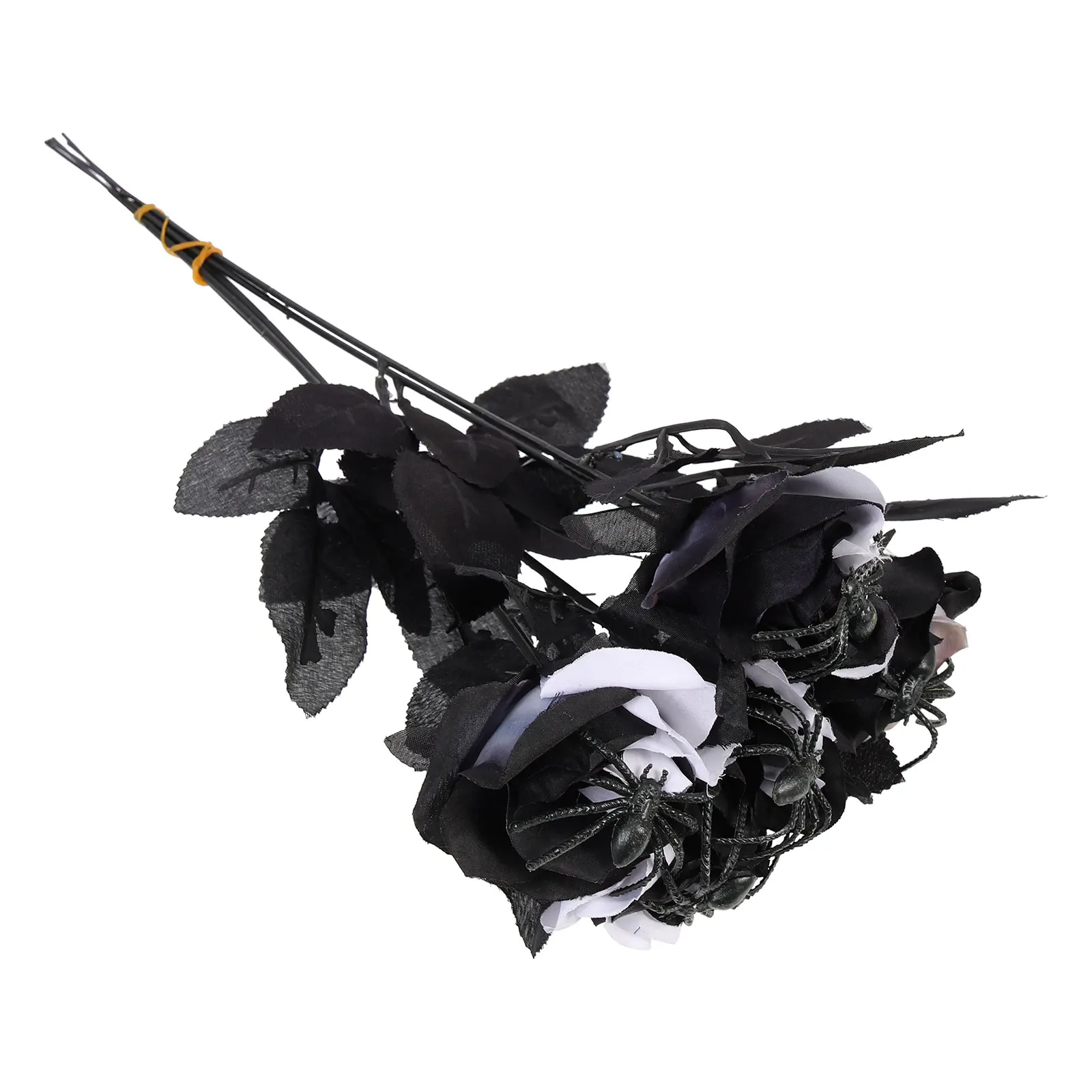 

5 Pcs Artificial Rose Decorations Spider Halloween Party Home Store Window Dressing Fake Flowers Tricky Horror PropsRose
