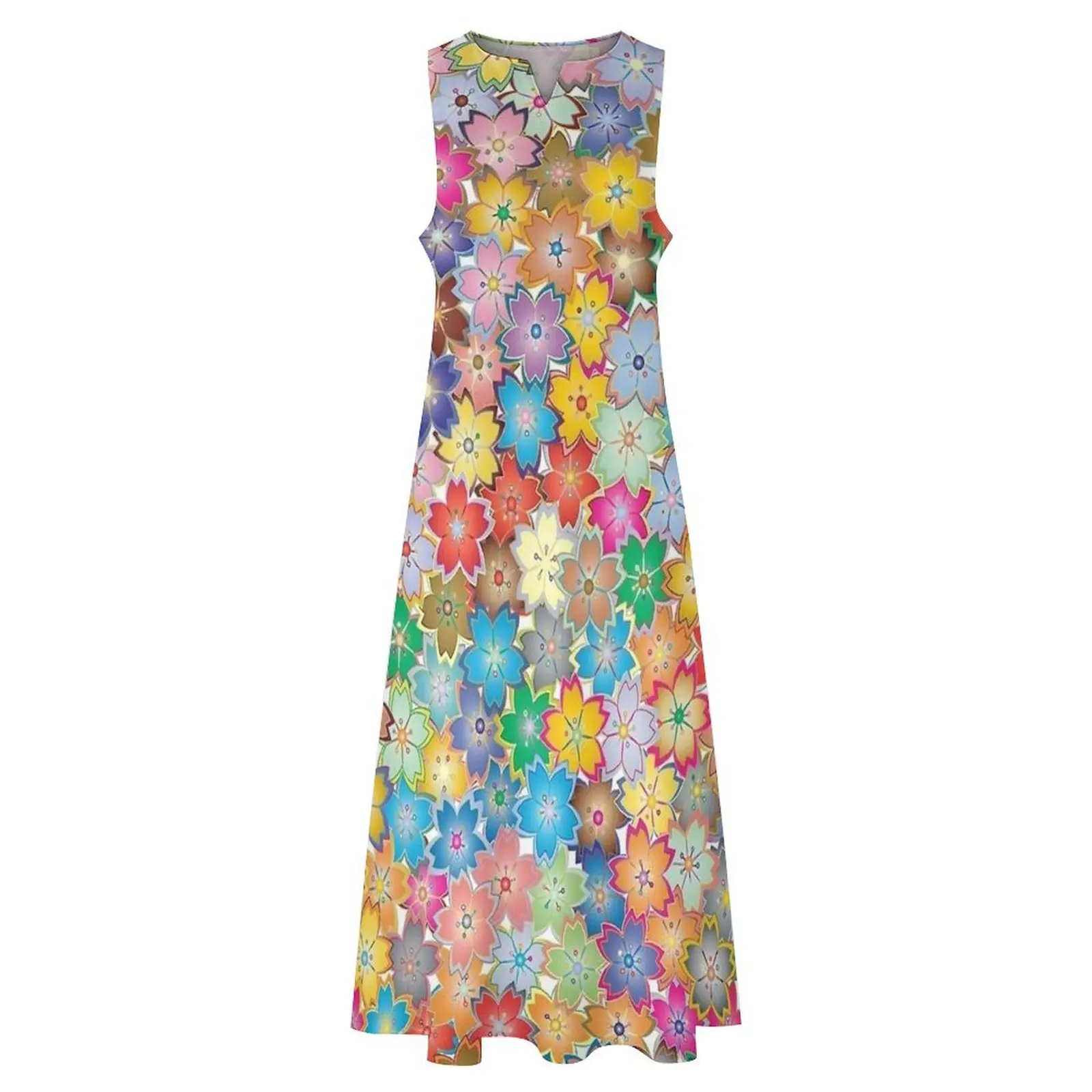 Robe longue à fleurs pour femmes, streetwear, boho, plage, boîte de nuit, maxi, cadeau, été