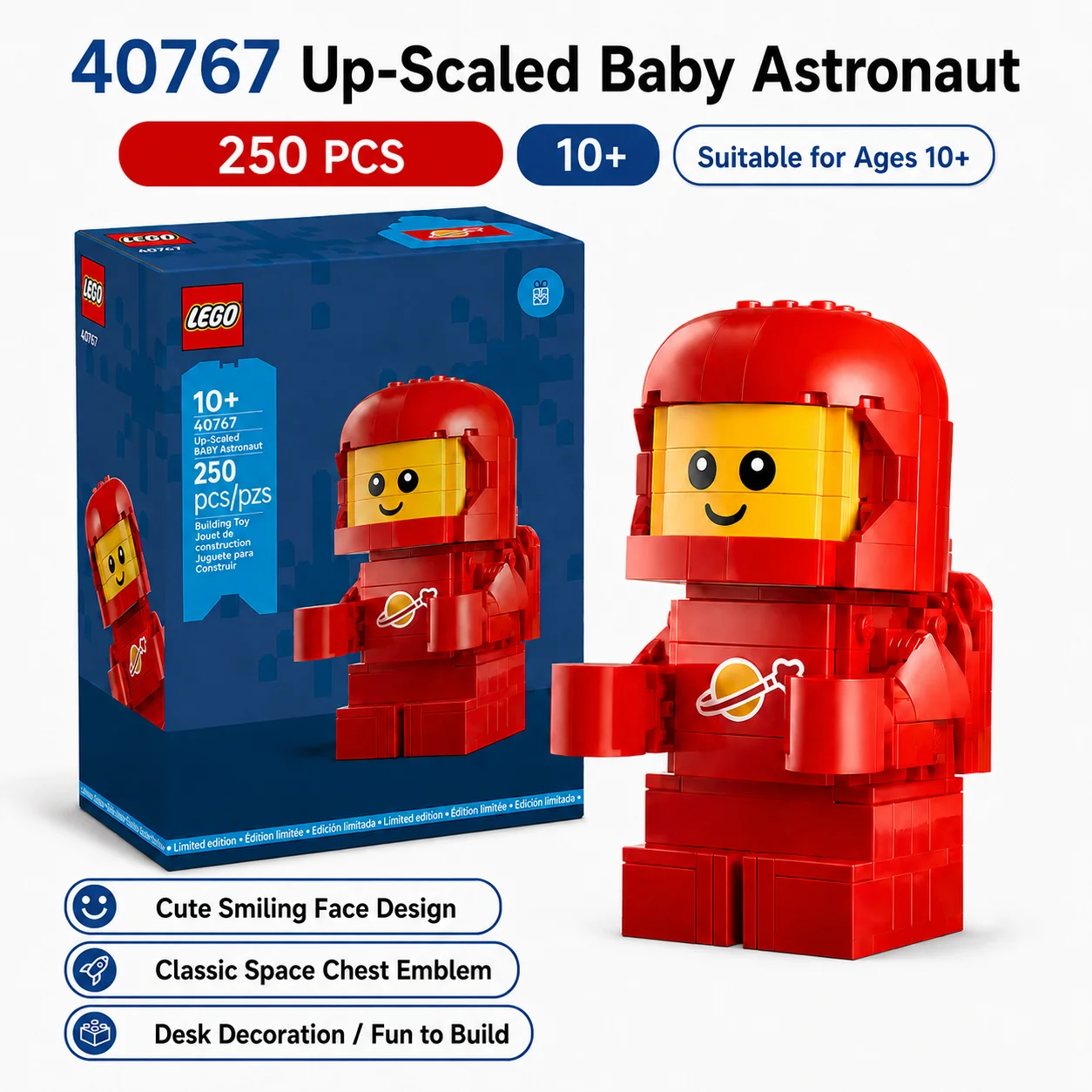 

LEGO® Up-Scaled Baby Astronaut (40767) LEGO minifigures Building Blocks Set Lets Boys and Girls Aged 10 and Up 250 Pieces