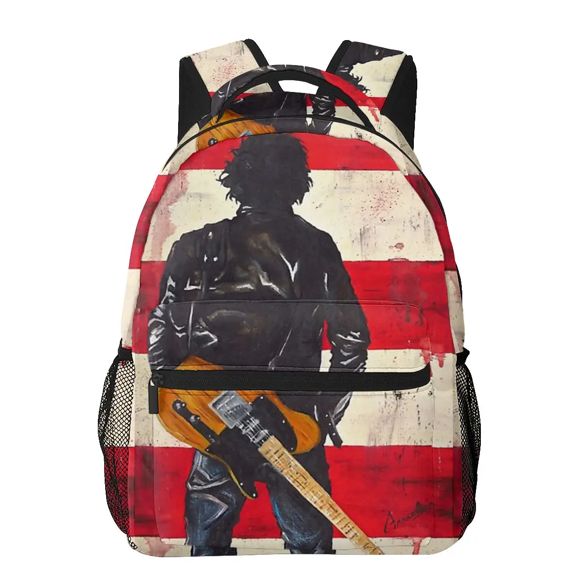 Bruce Spring Steen-mochilas escolares de dibujos animados para niños y niñas, bolso de hombro de gran capacidad