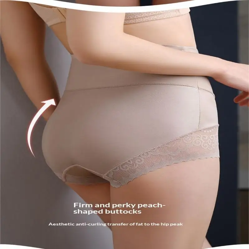 Hochgeschnittene Spitzen-Shaping-Höschen, atmungsaktiv, Bauchkontrolle, Po-Lifter, Postpartum-Schlankheits-Hüft- und Taillentrainer-Unterwäsche für Frauen – Detail 6