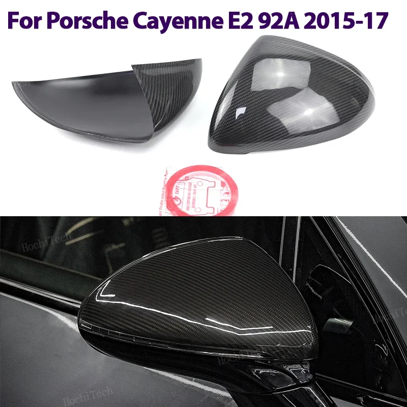 

Real Carbon Fiber Side Mirror cover Cap add-on overlay for Porsche Cayenne E2 92A 958.2 facelift 2015 2016 2017