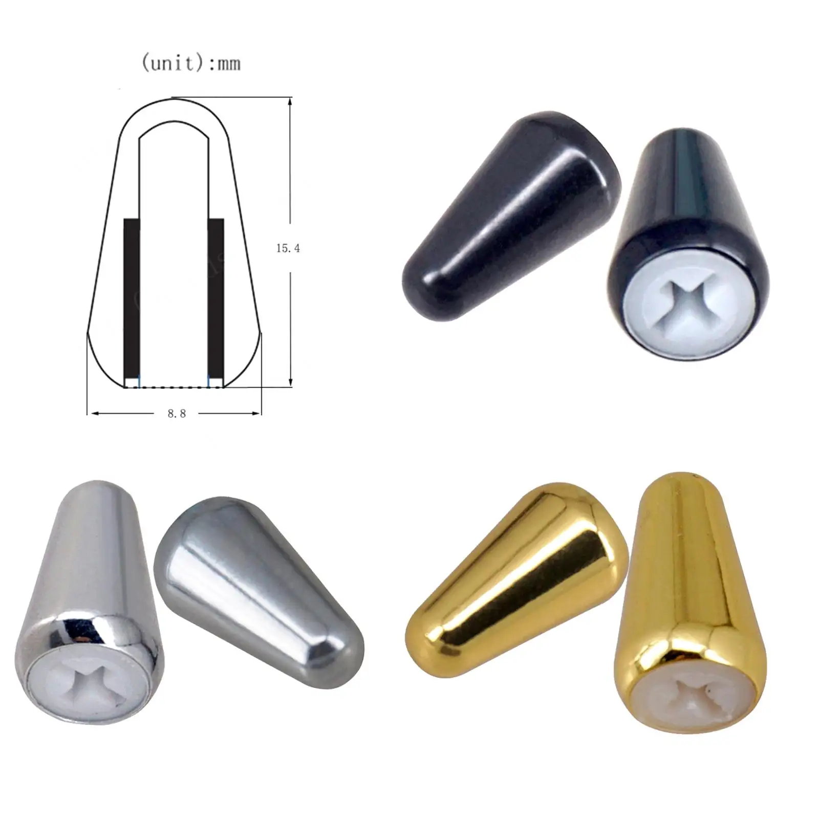 Set of 2 Pickup Selector Switch Knob Caps for Electric Guitar