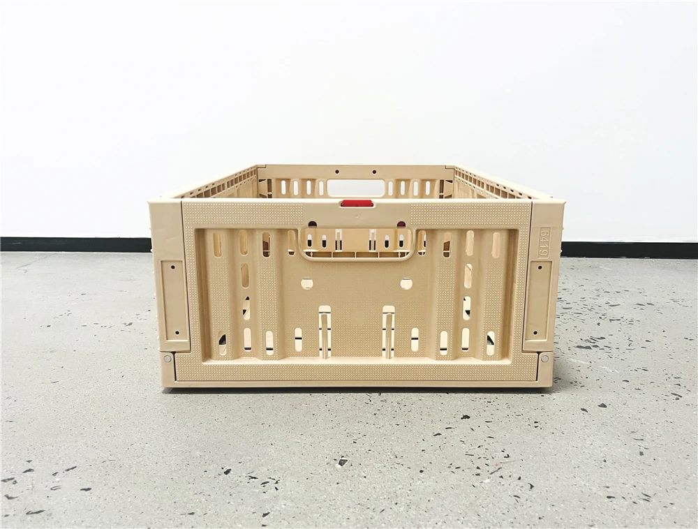 Customized Color 600x400x200 Mm Reusable Stackable Reusable Hard Plastic Folding Storage Crate Basket For Transportation