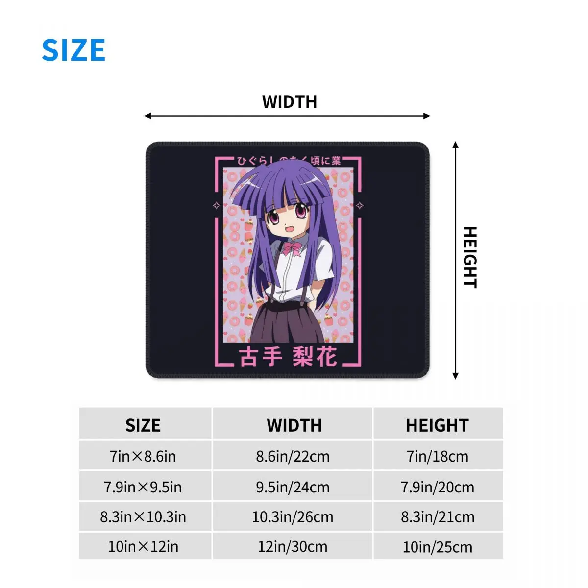 Higurashi No Naku Koro Ni Mouse Pad لوحة مفاتيح الكمبيوتر ماوس حصيرة ألعاب الكمبيوتر المحمول حصيرة مكتبية ملحقات المكتب مفارش الطاولة