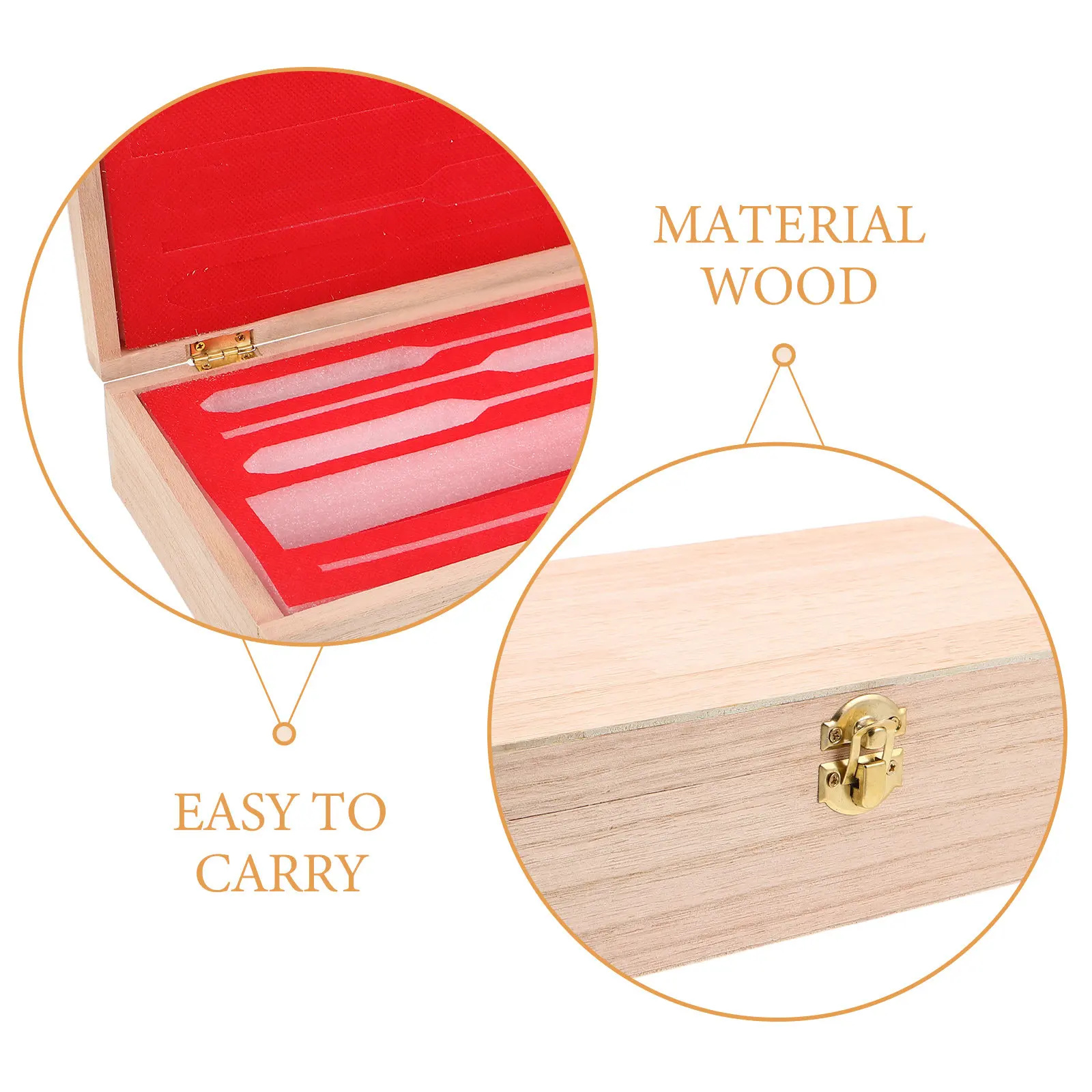 Wooden Hydrometer Storage Box with Foam Insert Protective Case for Beer Wine Spirits Brewing Distilling Lab Glassware