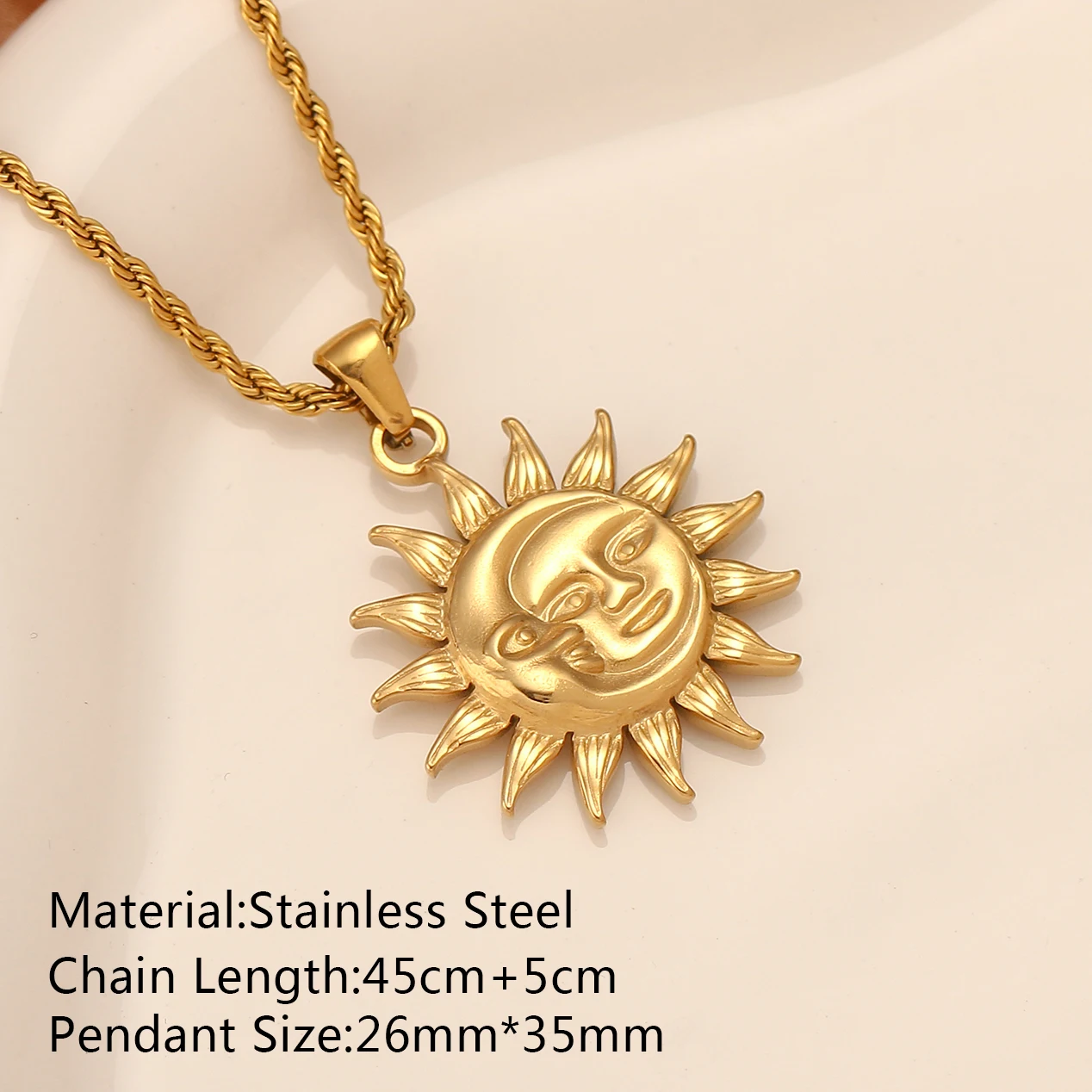 DOOYIO Starfish/Flower/Sun/Shell Pendant Necklace 18K Gold PVD Plated Stainless Steel Women Twisted Chains Necklaces Jewelry New