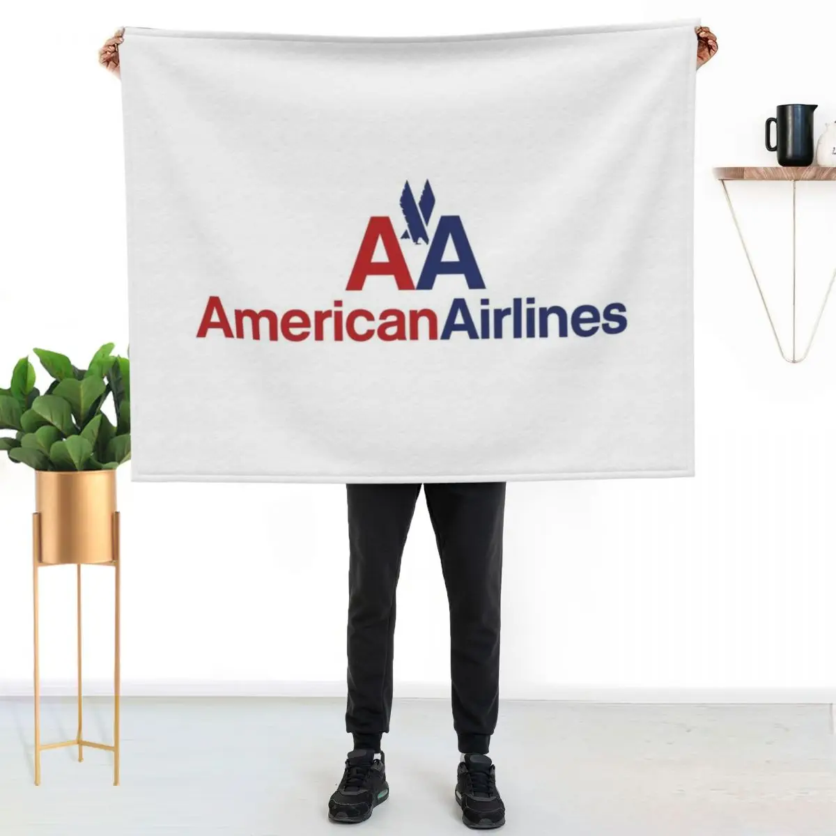 American Airlines logo Throw Blanket halloween Soft Plaid Giant Sofa Thermals For Travel Vintage Decorative Sofa Blankets