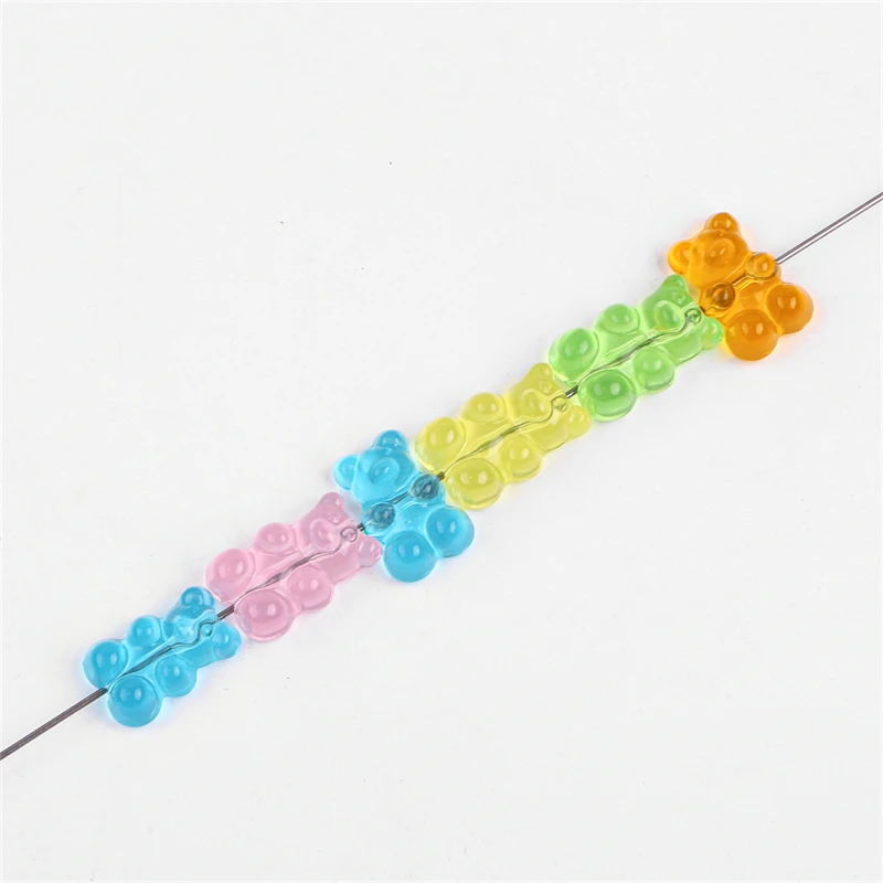 

Rainbow Colorful 18x12mm Cute Bear Acrylic Beads for DIY Jewelry Making - Suitable for Necklaces Bracelets Earrings