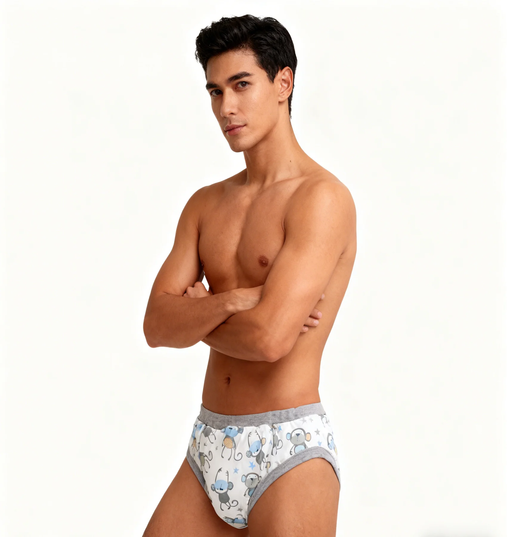 Adult Printed monkey training pants/Adult baby brief with padding inside/ABDL training pants/adult training pant