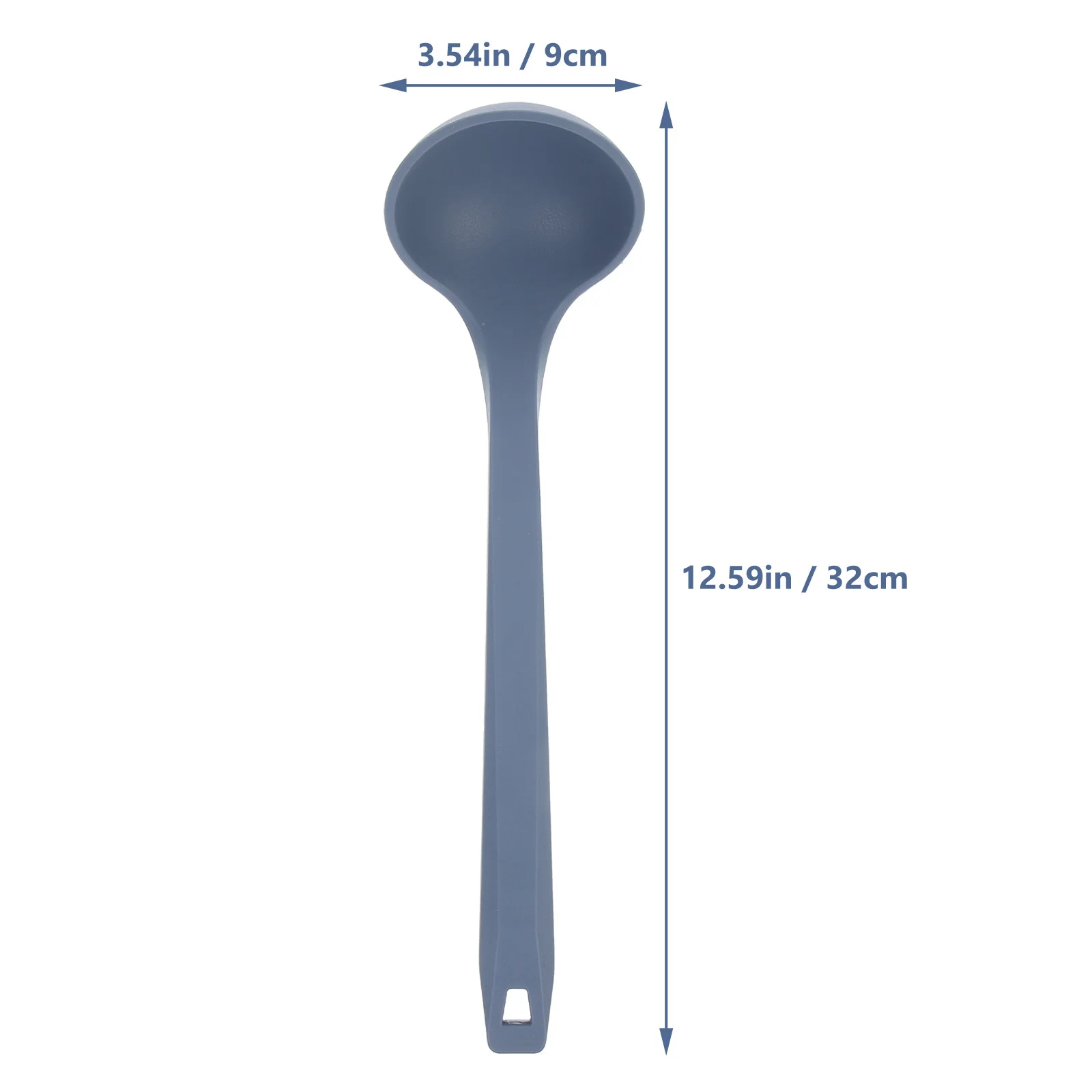

Silicone Soup Spoon Sky Blue Long Handle Easy Clean Non-Stick Kitchen Cooking Spoon Household Serving Ladle Ladle