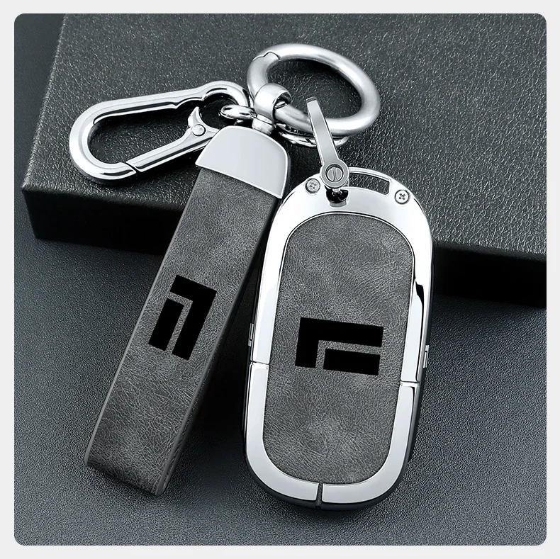 Car Key Case Protective Cover Bag for BAIC JISHI Polestone 01 2023-2024 6/7 Chain Keyring Interior Accessories