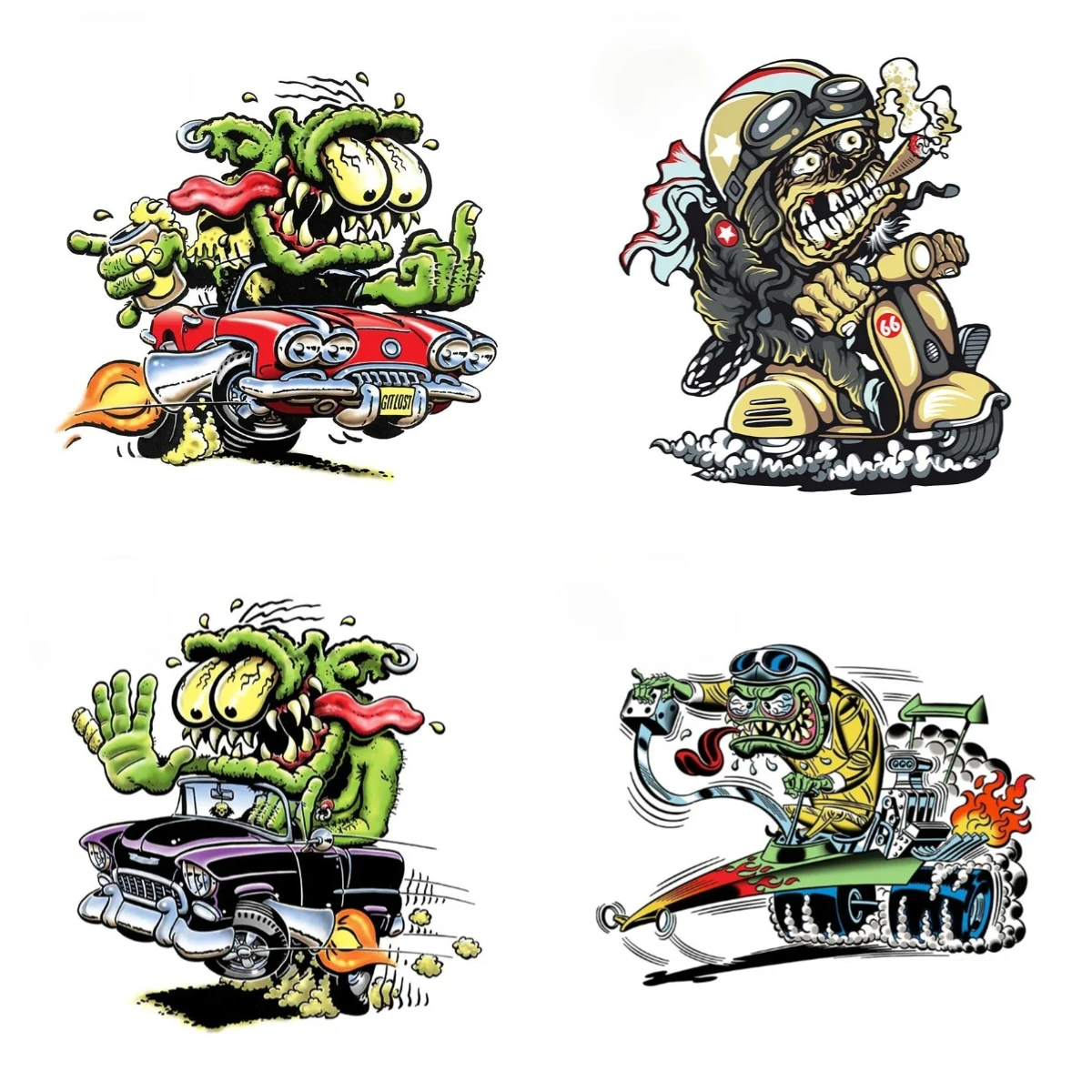 

V-Twin Engine Head Monster Car Sticker Speed Up Decal Rear Windshield Off-road Trunk Decoration